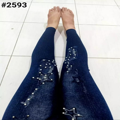 Celana Wanita Legging Panjang Warna Denim 128